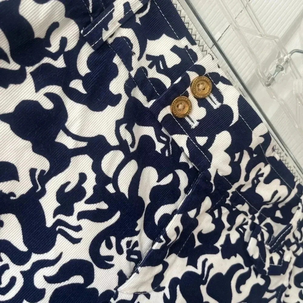 Lilly Pulitzer Horse Of Course + Floral Corduroy Capris Palm Beach Fit Size 4 - Picture 16 of 16